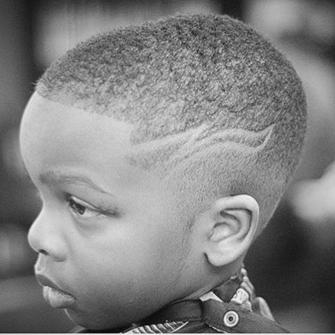 Kids haircut in progress